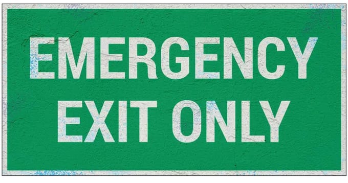 Emergency exit only bord | Forex Re materiaal | 30 x 15 cm