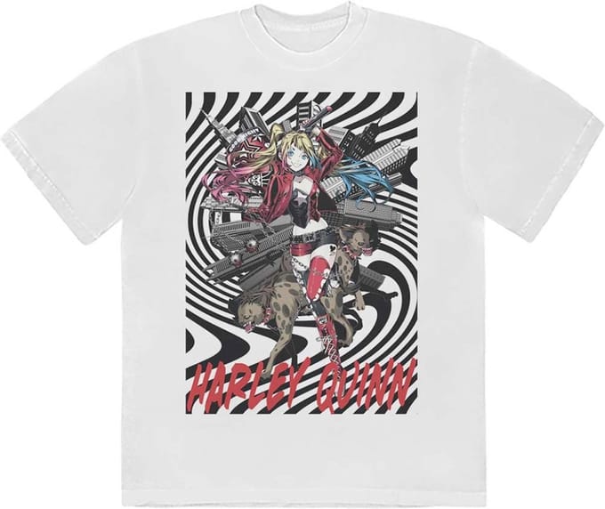 DC Comics Batman - Harley Quinn Spiral Heren T-shirt - M - Wit