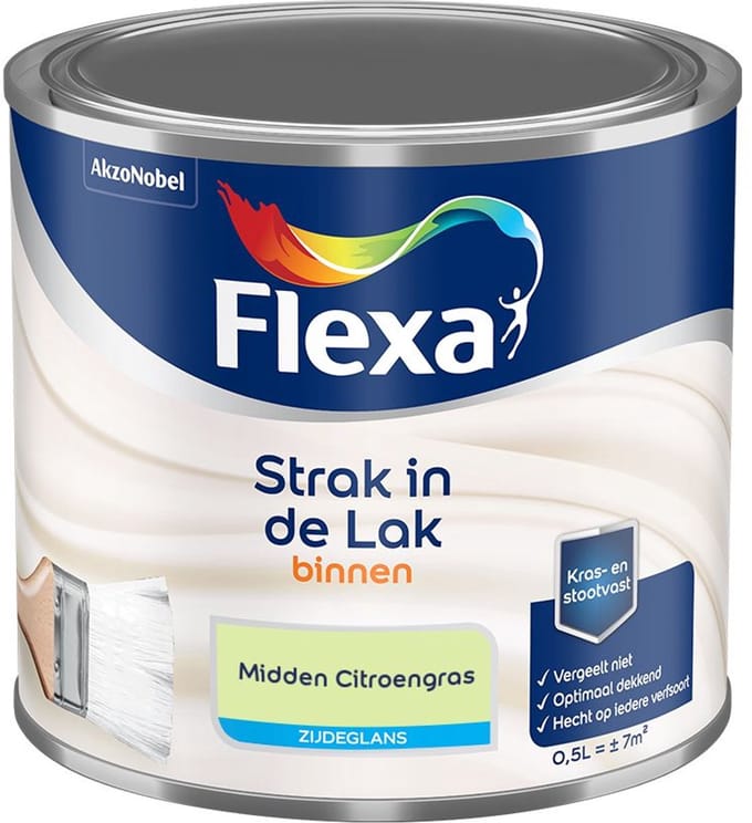Flexa - Strak In De Lak Binnenlak Zijdeglans - Midden Citroengras - Mengverf - 500 Ml