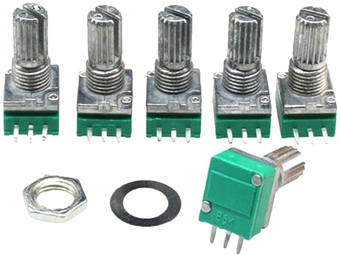 Potentiometers - Variabele weerstanden - Elektronische schakelingen - Koolstoffilm technologie - 20K Ohm - Niet gespecificeerd