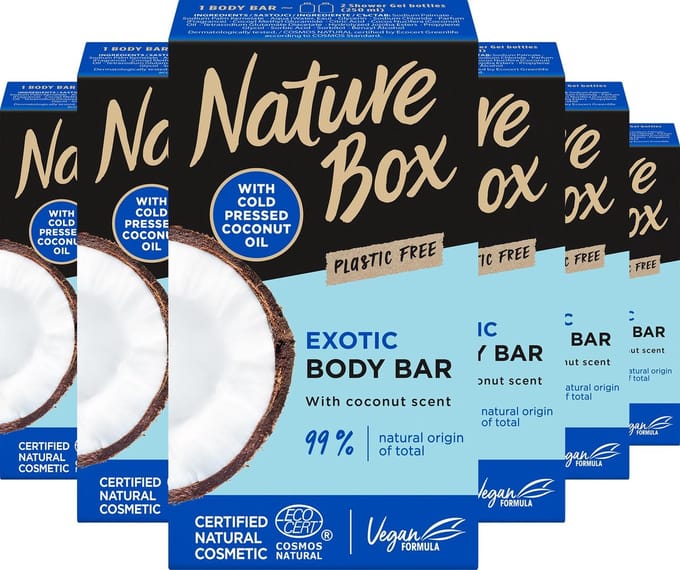 Nature Box Coconut Shower Bar  6x 100 g - Grootverpakking