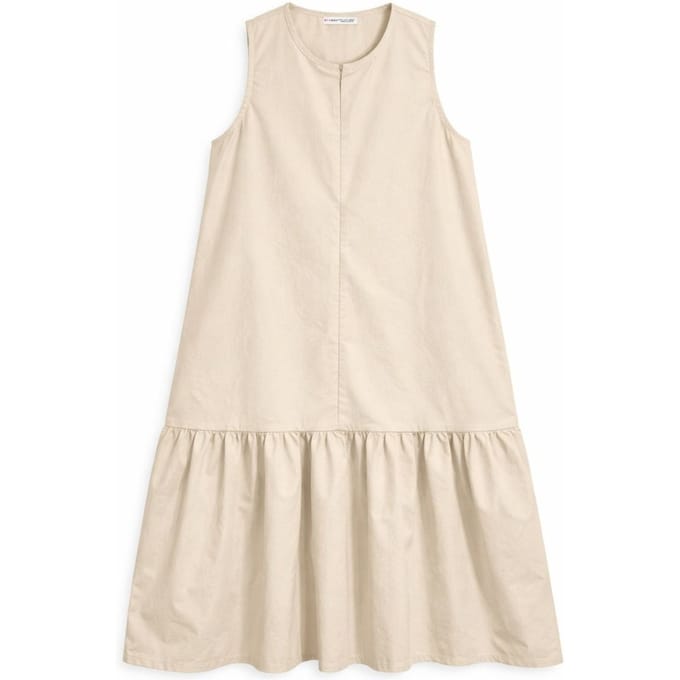 Maxi-jurk met Kraag en Rimpeldetails