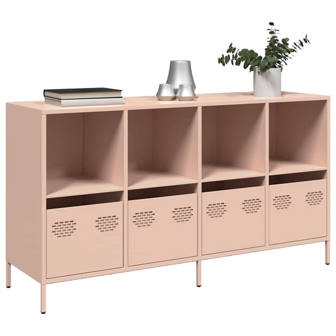 vidaXL - Dressoir - 135x39x73,5 - cm - koudgewalst - staal - roze