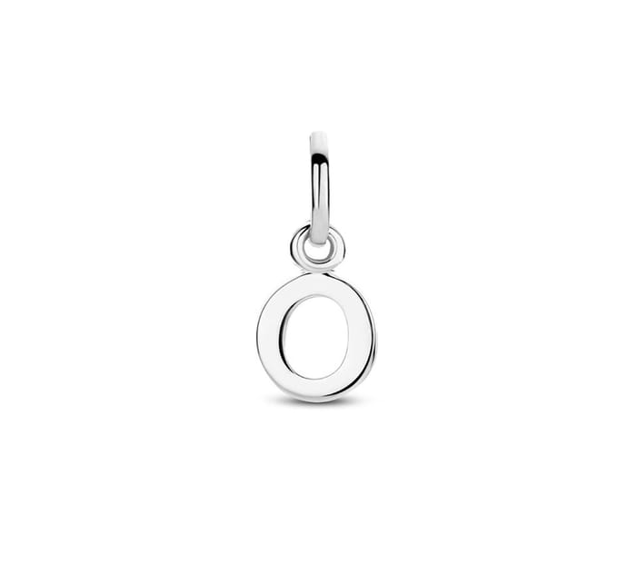 Zilver Gerhodineerde Hanger letter O 1333755