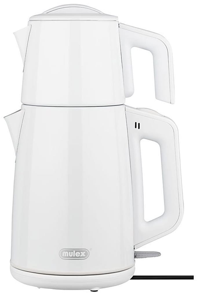 Mulex | MX051 Tea express | elektrische Turkse theepot | Wit Rvs | - 2.0L + 1.2L | Led-indicator | 360° basis | 1650 W