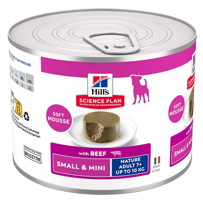 12 x 200 g Hill's Science Plan Mature Small & Mini Mousse rund hondenvoer nat