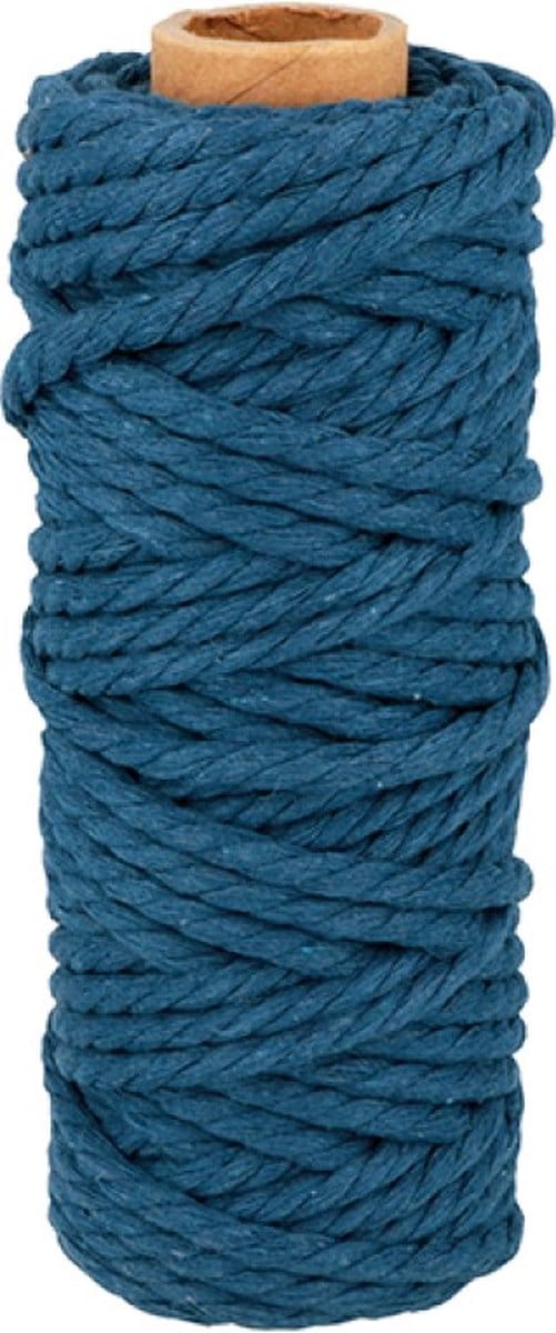 Blauw katoenen koord 25 m x 6 mm - Artemio