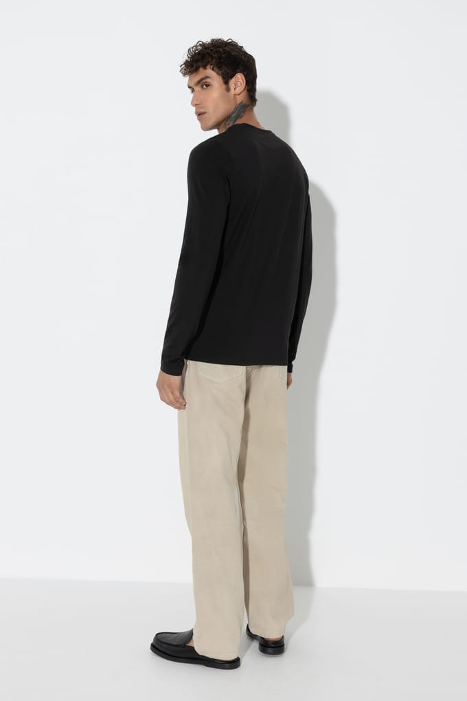 Longsleeve Serie Maglia Singola Zwart