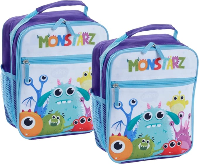 Puckator Draagbare lunch/sixpack koeltas - 2 st - Monstarz print - 21 x 25 cm - 5.8 L
