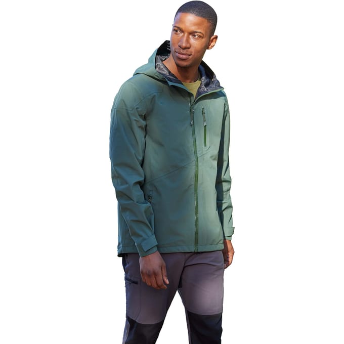 Mountain Warehouse Heren Bachill drielaagse waterdichte jas (Groen)