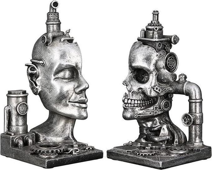 boekensteun" Steampunk Skull" 2ass. 1 set