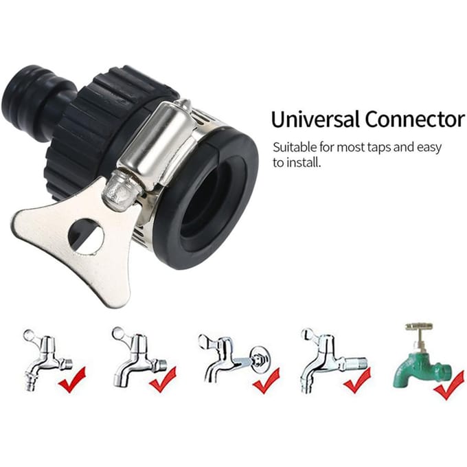 Universele Kraanaansluiting Adapter Kraanadapter Snelkoppeling Multifunctioneel Hoge kwaliteit Waterslang Pijp Kraanaansluiting zwart