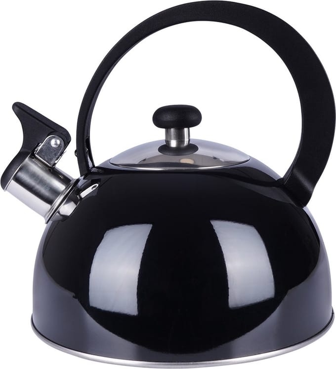 Orion Fluitketel RVS Zwart 1,5 l - Kantelbare Fluit - Geschikt voor Inductie - Elegant Design