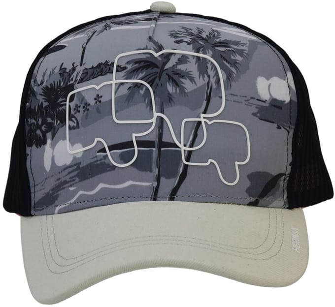 Herman Casquette baseball multicolore avec mesh souple, visiére unie et panneau frontal tropical avec motif "unlike"
