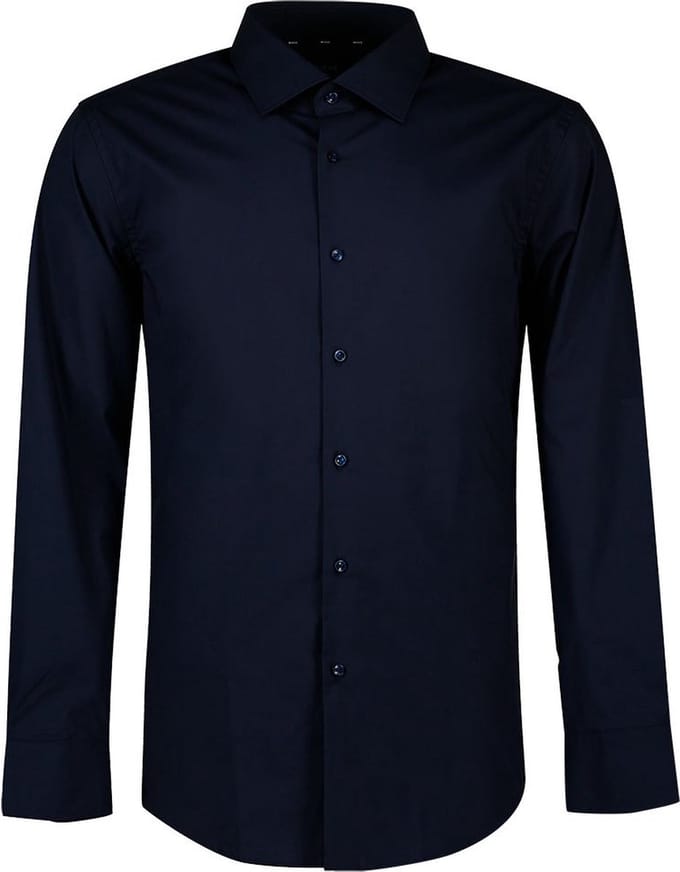 BOSS H-Hank Kent Overhemd Heren - Dark Blue - XL