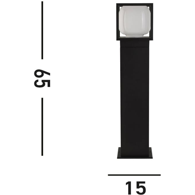 Searchlight Athene LED tuinpadverlichting, IP54, zwart, hoogte 65 cm, metaal