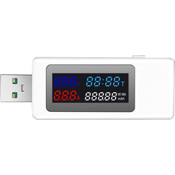 KWS-V30 USB-vermogensmetertester 6in1 Stroomspanning Timing Vermogen Capaciteit Elektrische hoeveelheidstester