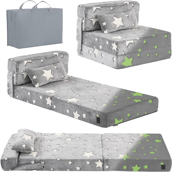 Opvouwbare Kinderzetel met Matras Dinosaur Design Lichtgevend in het Donker