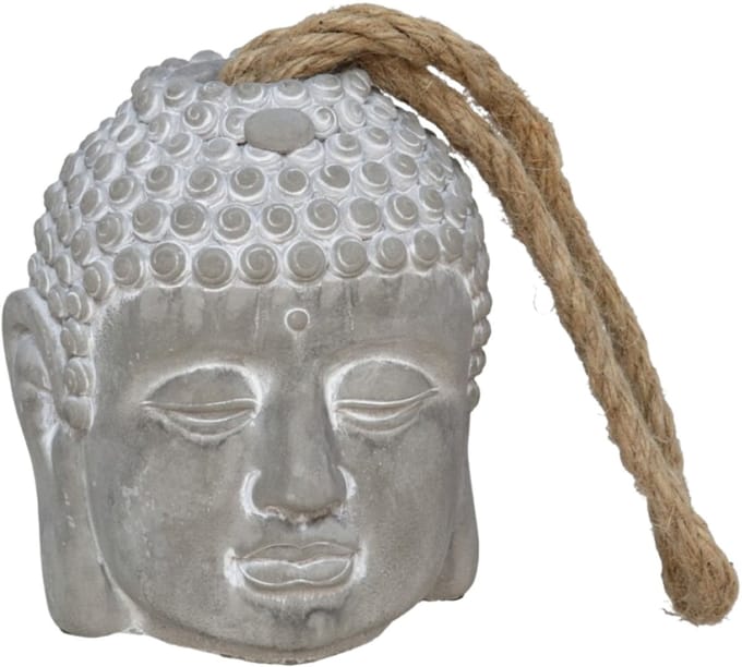 Gerimport Deurstop Buddha - grijs - 13 x 13 x 15 cm - woonaccessoires - deurstopper