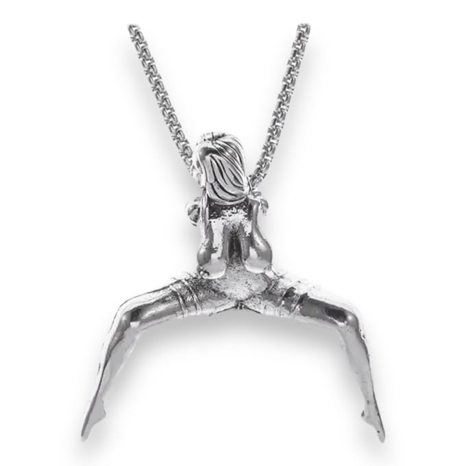 Bondage Dame Van Zilver - Bondage Vrouw Figuur Ketting