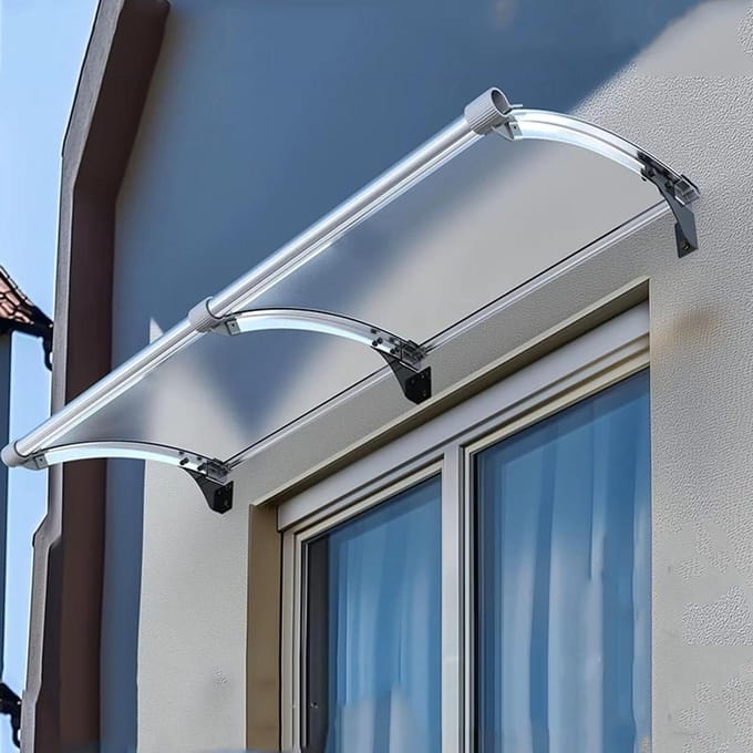 Deurluifel - Veranda luifel - Bescherming tegen regen - Uv-bestendige coating - 80x320cm - Mat