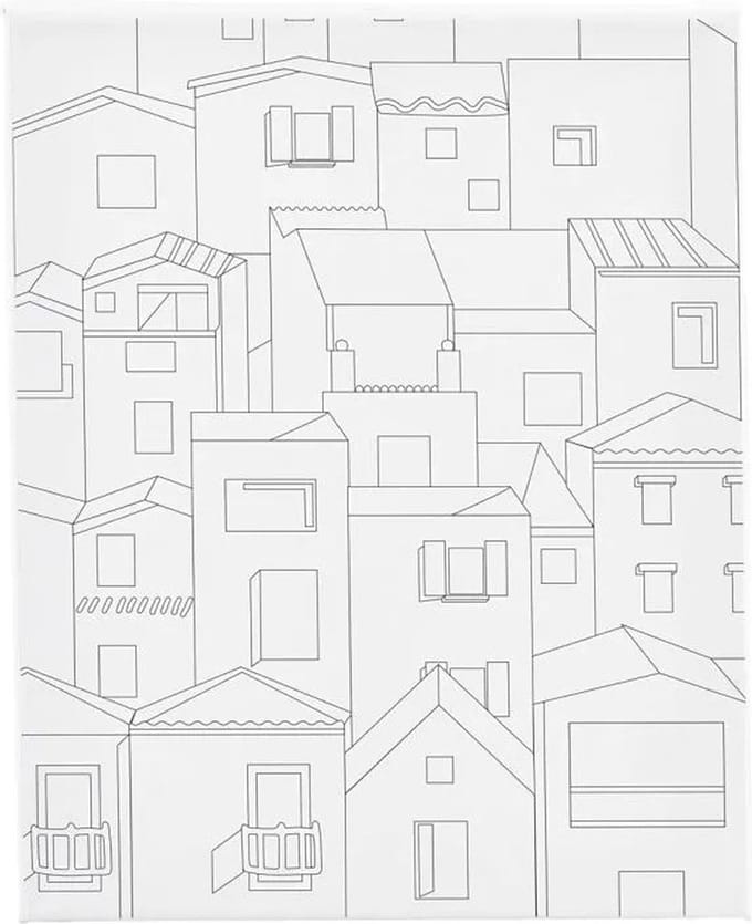 Creativ Company Schildercanvas met print Stad 24x30 cm