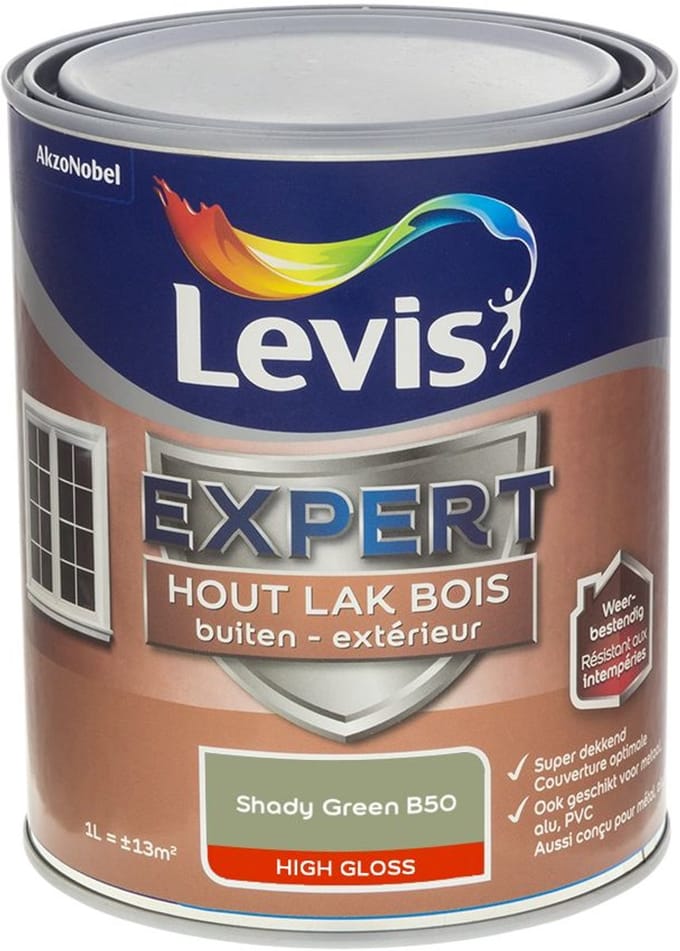 Levis - Expert Hout Lak Buiten High Gloss Mix - Shady Green B50 - 1 L
