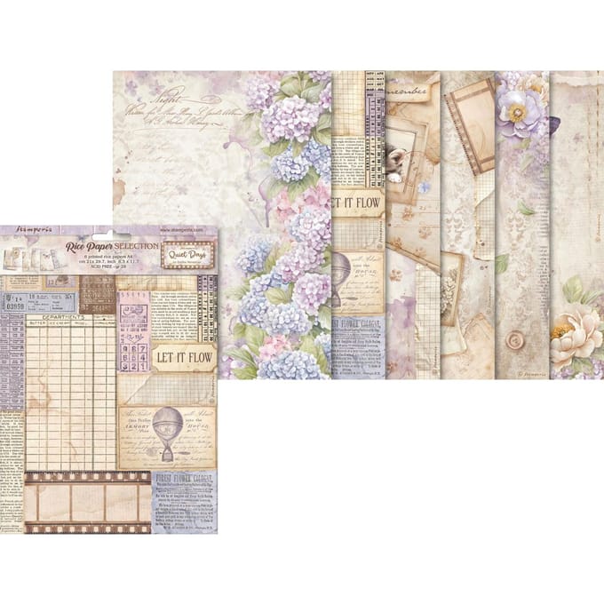 Stamperia - Quiet Days A4 Rice Paper Selection (6pcs) (DFSA4XQD)