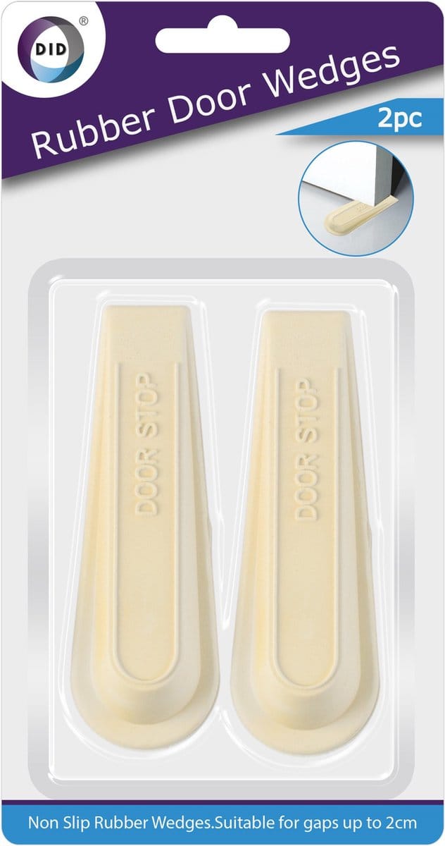 DID deurstoppers/deurwiggen - set van 2x stuks - wit - rubber - deurbuffer