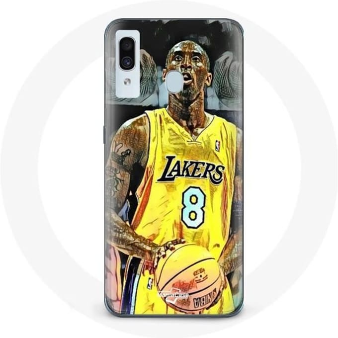 Hoesje voor Samsung Galaxy A30 Kobe Bryant Dunk lakers 8 NBA Zwart