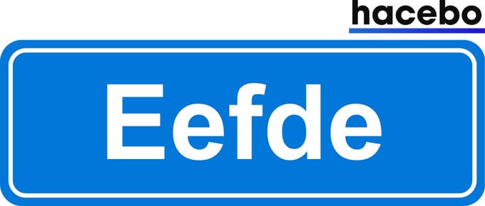 Hacebo - Plaatsnaam Sticker - 29x10 CM - Eefde sticker - Verkeersborden sticker - grappige cadeaus - Eefde
