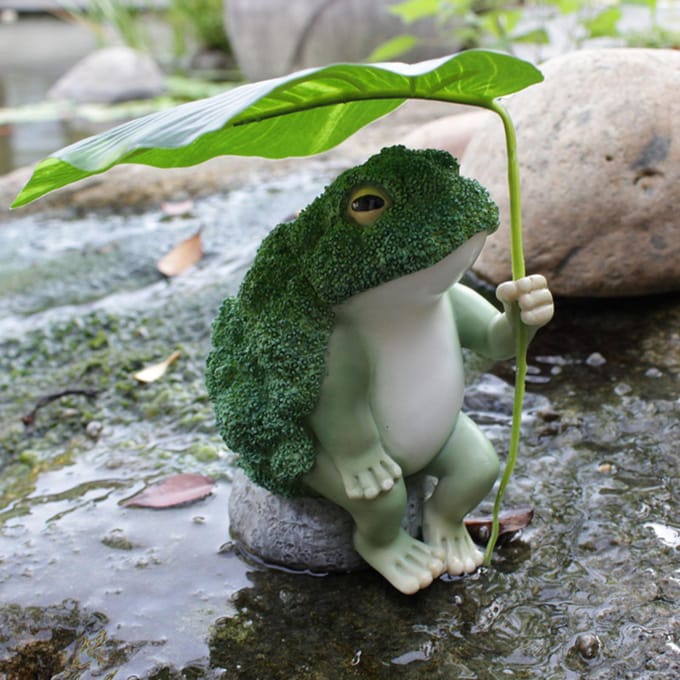 Innovatief Broccolikikker Ornament Patio Tuin Rotsentuin Hars Dier Landschapsdecoratie green