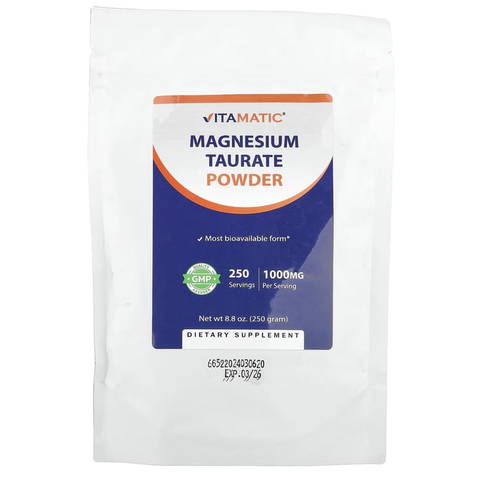 Vitamatic, Poudre de Taurate de Magnésium, 8,8 oz (250g)