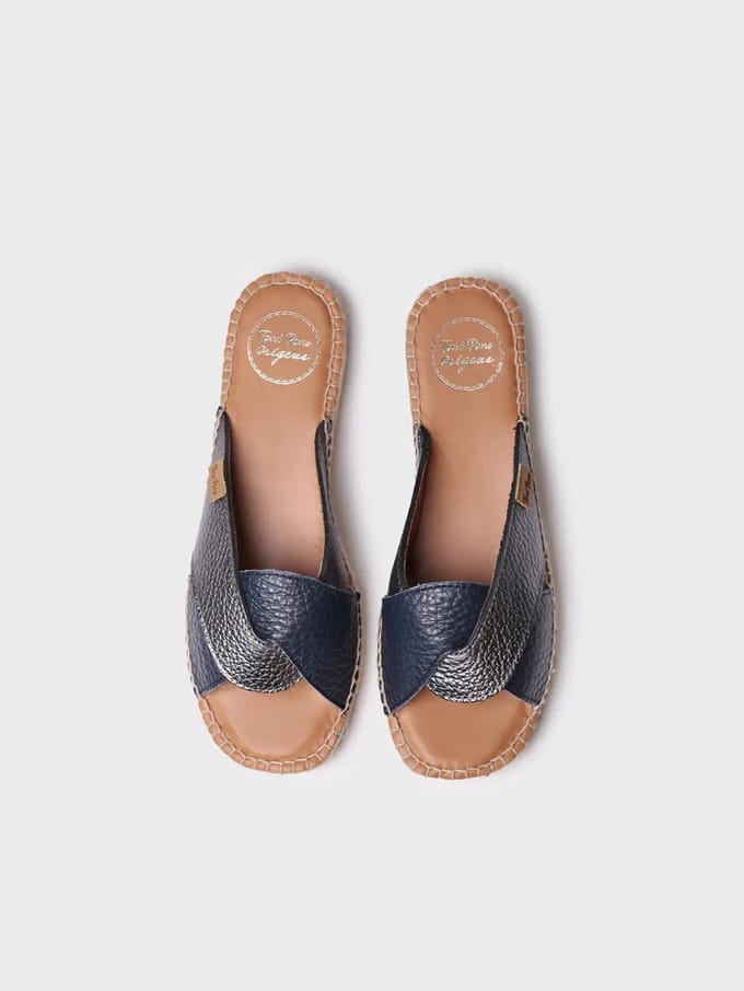 Dames espadrille zonder achterkant van leer | JESS-BG