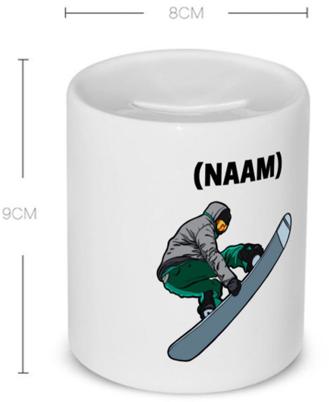 Akyol - snowboard met eigen naam Spaarpot - Snowboarden - snowboarders - wintersport - 350 ML inhoud