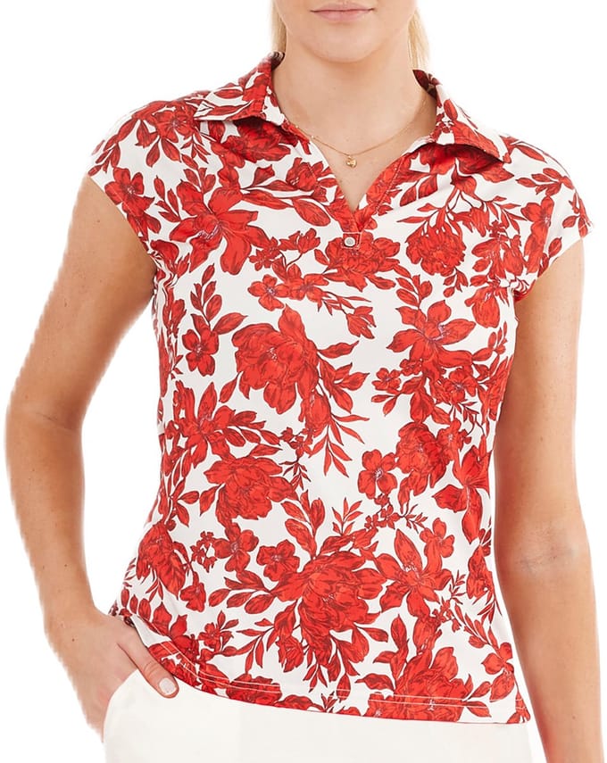 Func Factory dames Top Alice red flowers maat 48