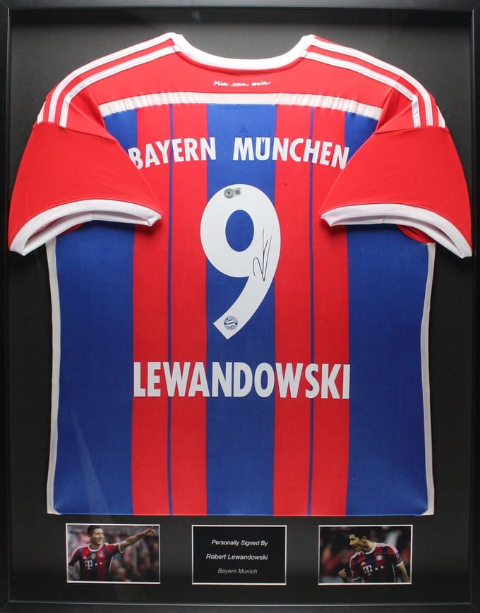 Robert Lewandowski FC Bayern München 14/15 ingelijst thuis shirt