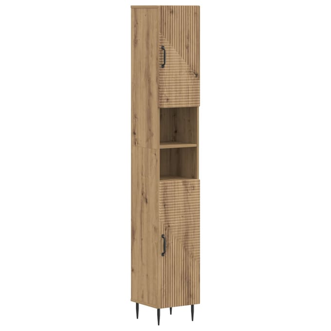 vidaXL - Badkamerkast - met - Open - Plank - HAARLEM - Artisanaal - eiken