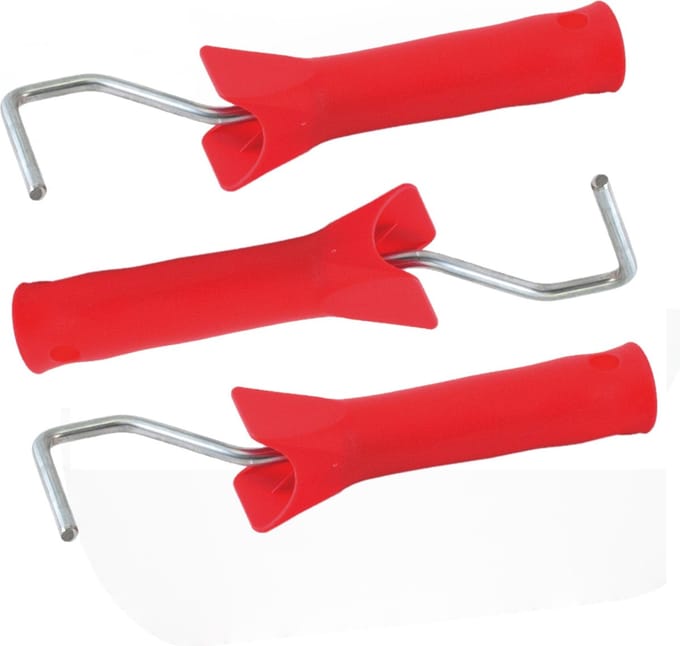 Set van 3x stuks muur/lak verfroller korte beugels / verfbeugels voor 5 cm roller