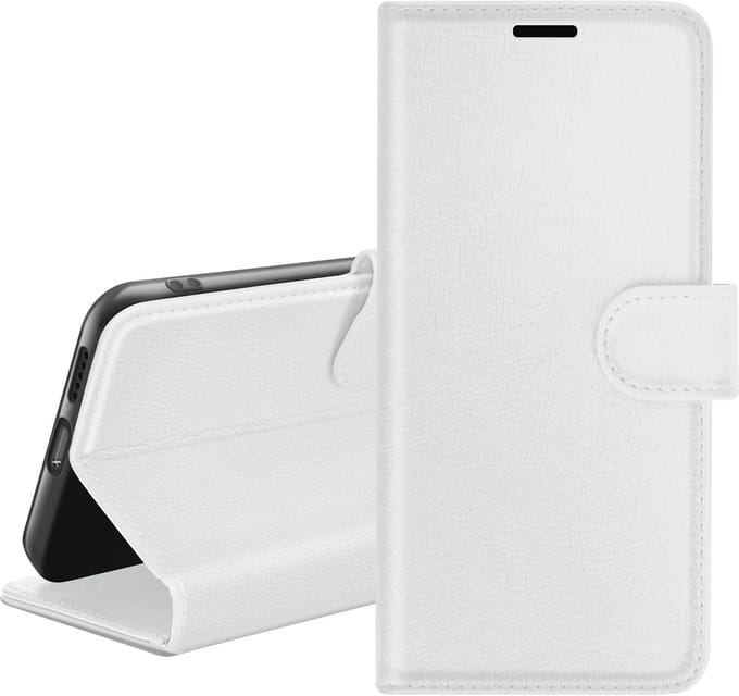 Zanae, Hoesje geschikt voor Xiaomi Redmi Note 10s / Note 10 - Wallet & Stand, Wit