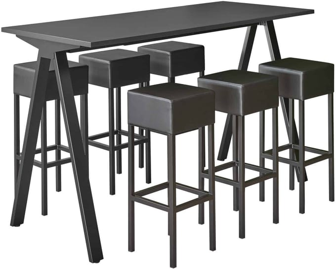 Bartafel Victory breed 140CM kleur frame Wit (RAL9010) kleur blad Licht Eiken