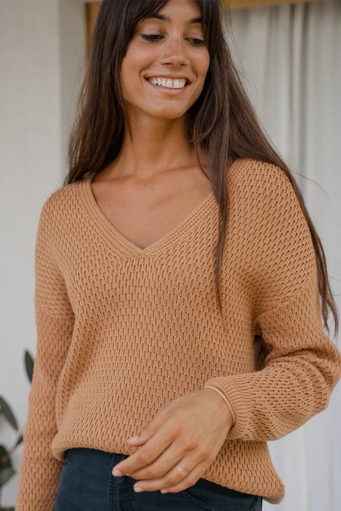 TWOTHIRDS Taiping Knit Dusty Peach Size: M | Sweaters Outlet | Dames | Beige