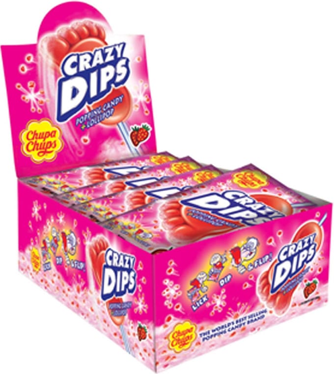 Chupa Chups - Crazy Dip Aardbei - 24 Stuks