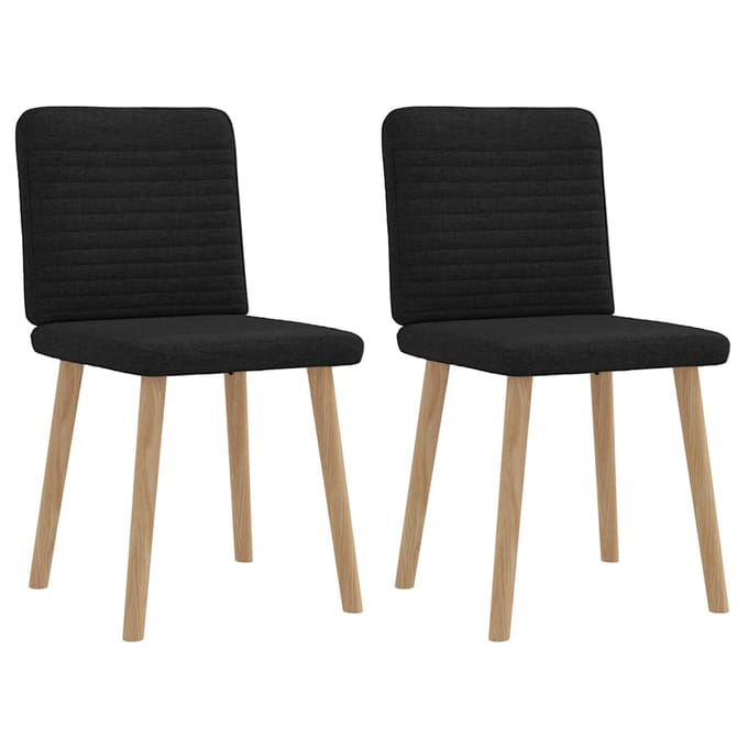 vidaXL - Eetkamerstoelen - 2 - st - stof - zwart