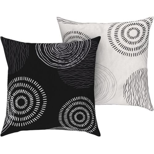 LIVARNO HOME Kussensloop Edel-Renforcé 60x50 cm (Let op: LV OSNL) (Cirkels)