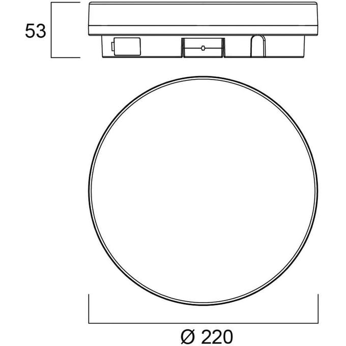 Sylvania Start Surface Slim plafondlamp, Ø 22 cm, IP54, dimbaar.
