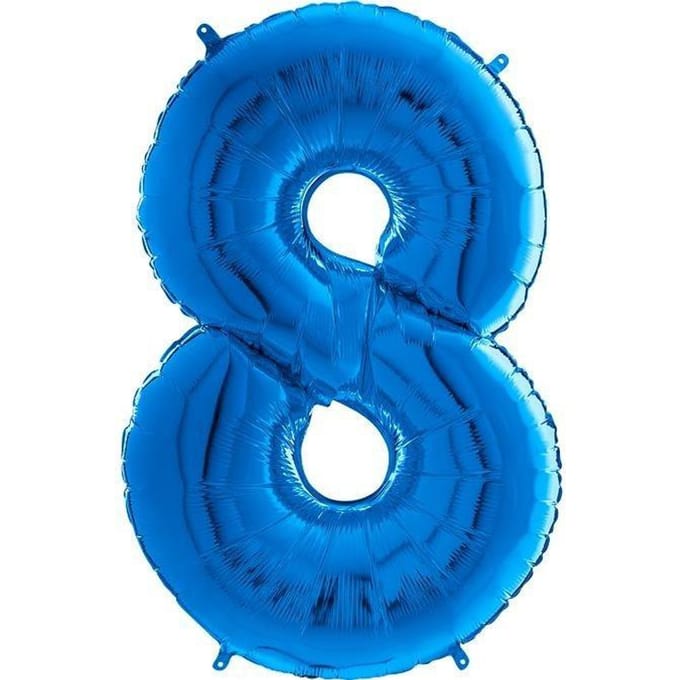 Ballon en Aluminium Chiffre 8 Bleu - 102 Cm Grabo