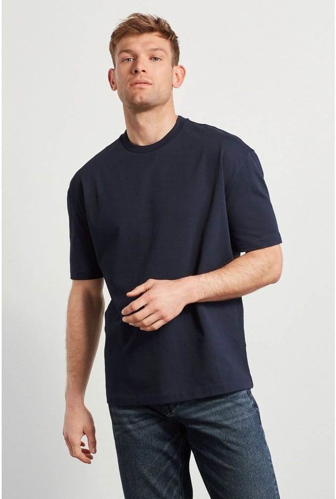 Next - Heren - Relaxed fit - Zwaar T-shirt - Blauw