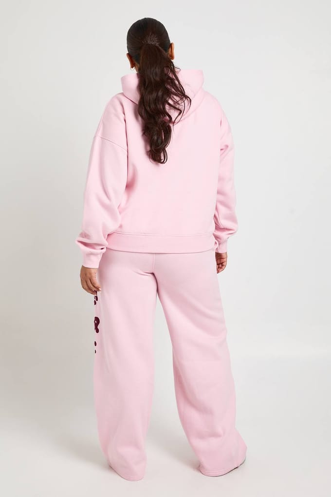 boohoo Dames Plus Ath Archief Oversized Hoodie | Baby Roze | Maat: 52