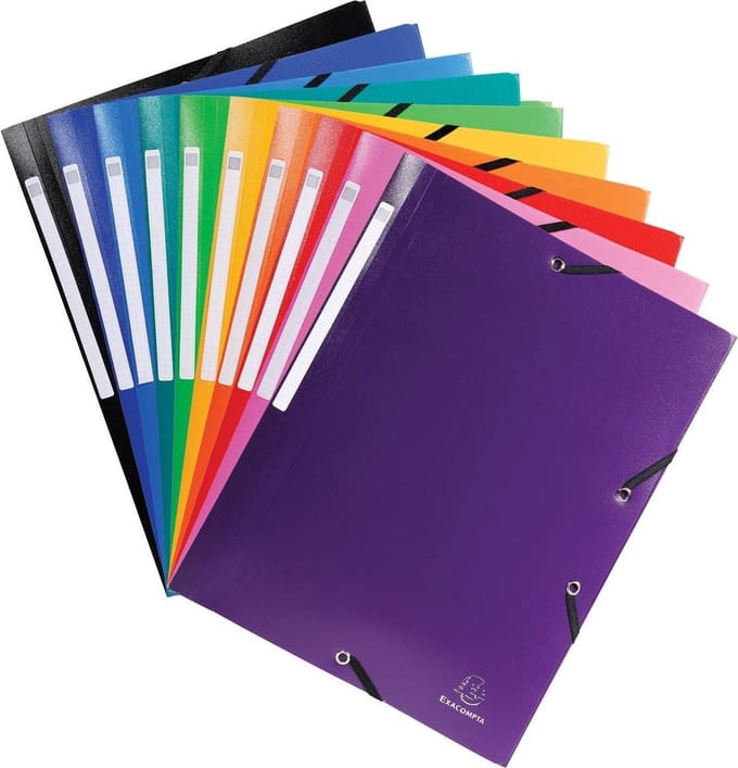 Exacompta Elastomap 3 kleppen PP 5/10de Ondoorschijnend - A4 - Geassorteerd - 55800E